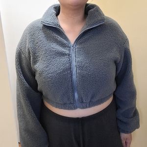 Cropped Shein teddy jacket